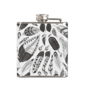 白黒の羽のパターン フラスク (裏面)