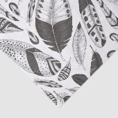 白黒の羽のパターン 薄葉紙 (詳細)