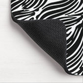 白黒の羽毛パターン マウスパッド (コーナー)