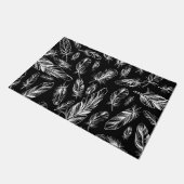 白黒の羽 ドアマット (アングル)