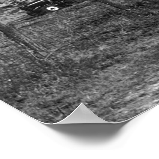 白黒の老人ファミリーファームのポスター ポスター (角)