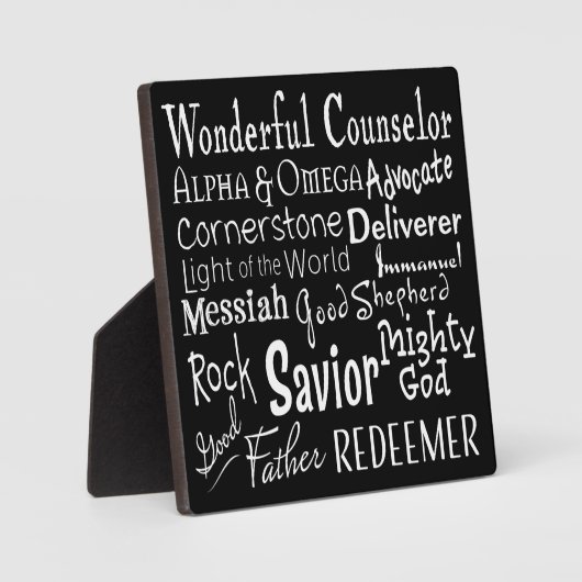 白黒の聖書の神の名前 フォトプラーク (正面)
