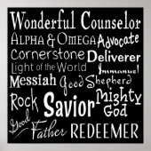 白黒の聖書の神の名前 ポスター (正面)