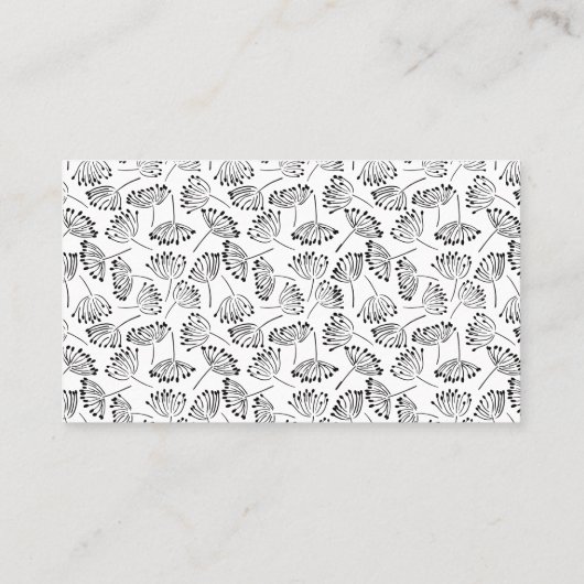 白黒の職業モダン名フローラ 名刺 (裏面)