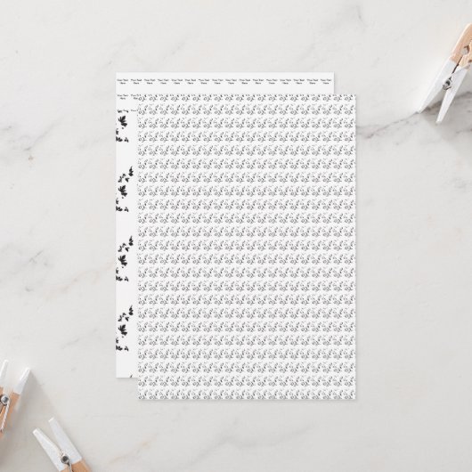 白黒の背景に葉の写真 招待状 (正面/裏面インサイチュ)