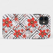 白黒の背景に赤い花 Case-Mate iPhoneケース (裏面(横))
