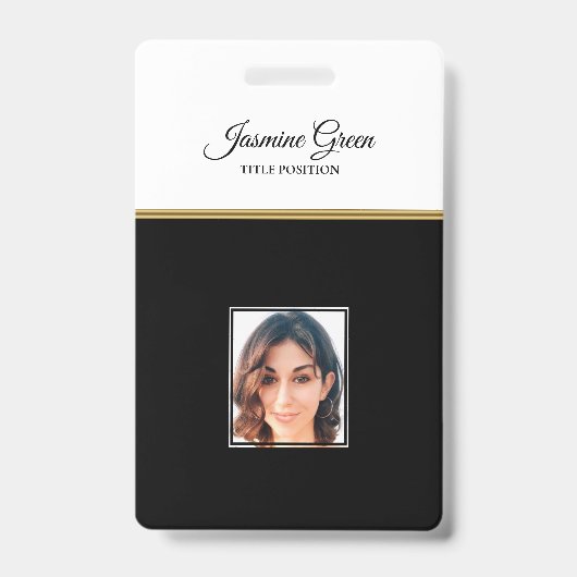 白黒の背景の写真 バッジ (正面)