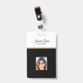 白黒の背景の写真 バッジ (正面 （クリップ付）)