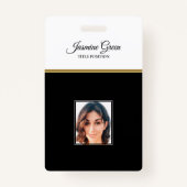 白黒の背景の写真 バッジ (正面)