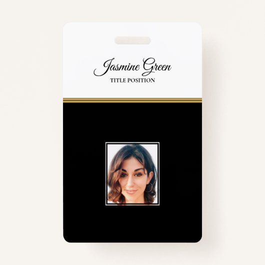 白黒の背景の写真 バッジ (正面)