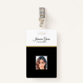 白黒の背景の写真 バッジ (正面クリップ)