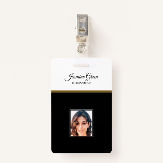 白黒の背景の写真 バッジ (正面クリップ)