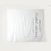 白黒の背景。結婚前お茶会の背景 タペストリー (正面(横))