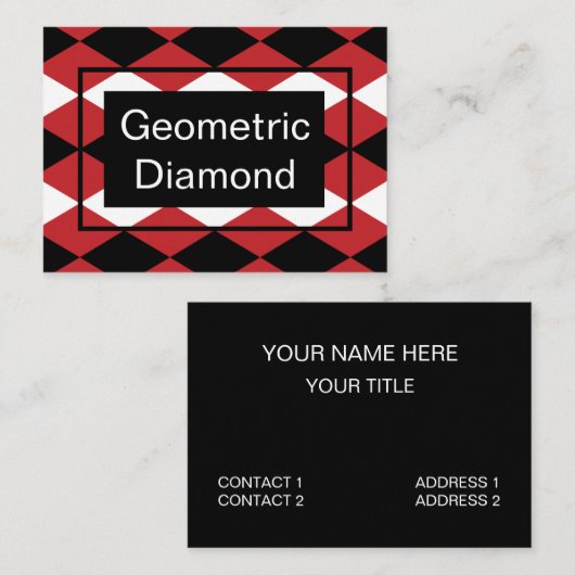 白黒の背景（赤） 名刺 (正面/裏面)