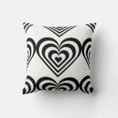 白黒の脈打つゼブラハートThunder_Cove クッション (裏面)
