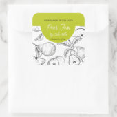 白黒の自家製の梨ジャムラベル スクエアシール (バッグ)