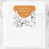 白黒の自家製アプリコットジャムラベル スクエアシール (バッグ)