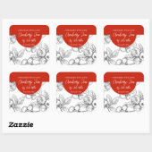 白黒の自家製クランベリージャムラベル スクエアシール (シート)