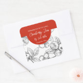 白黒の自家製クランベリージャムラベル スクエアシール (封筒)