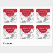 白黒の自家製ザクロのゼリー状ラベル スクエアシール (シート)