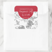 白黒の自家製ザクロのゼリー状ラベル スクエアシール (バッグ)