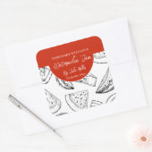 白黒の自家製スイカジャムラベル スクエアシール (封筒)