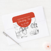 白黒の自家製ストロベリージャムラベル スクエアシール (封筒)