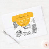 白黒の自家製パイナップルジャムラベル スクエアシール (封筒)