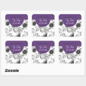 白黒の自家製フィグジャムラベル スクエアシール (シート)