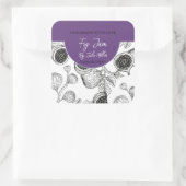 白黒の自家製フィグジャムラベル スクエアシール (バッグ)