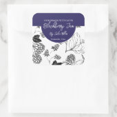 白黒の自家製ブラックベリージャムラベル スクエアシール (バッグ)