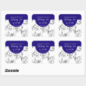 白黒の自家製ブルーベリージャムラベル スクエアシール (シート)