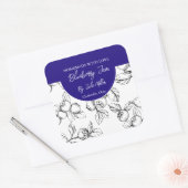 白黒の自家製ブルーベリージャムラベル スクエアシール (封筒)