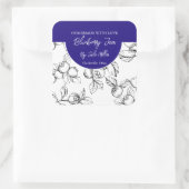 白黒の自家製ブルーベリージャムラベル スクエアシール (バッグ)