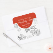 白黒の自家製ラズベリージャムラベル スクエアシール (封筒)