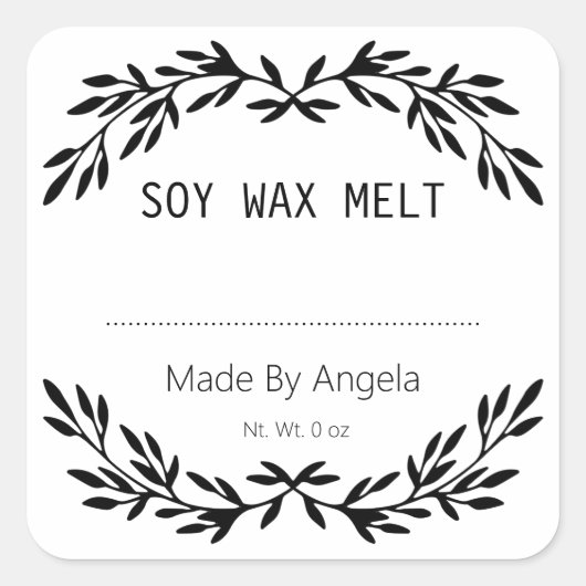 白黒の自家製ヴィンテージ 空白の スクエアシール (正面)