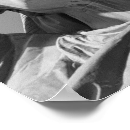 白黒の自由の女神クローズアップ写真 ポスター (角)