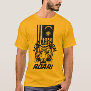 白黒の自由の愛国者の虎 Tシャツ