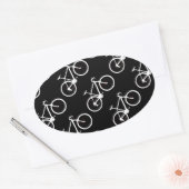 白黒の自転車パターン ハートシール (封筒)