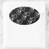 白黒の自転車パターン ハートシール (バッグ)