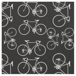 白黒の自転車パターン ファブリック