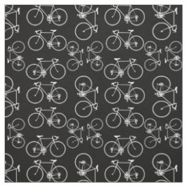 白黒の自転車パターン ファブリック