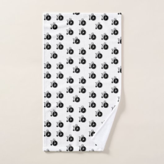 白黒の自転車ヴィンテージバスルーム用タオルセット バスタオルセット (ハンドタオル)