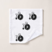 白黒の自転車ヴィンテージバスルーム用タオルセット バスタオルセット (ウォッシュタオル)