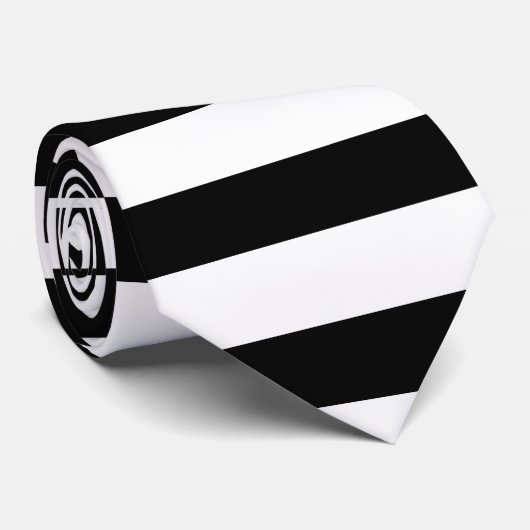 白黒の色ストライプの無地ののストライプ ネクタイ (ロール)