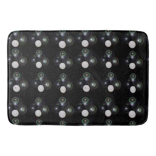 白黒の芝生のボウルのパターン。 バスマット (正面)