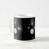 白黒の芝生鉢の柄 コーヒーマグカップ (正面左)