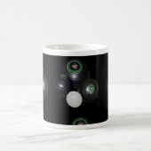 白黒の芝生鉢の柄 コーヒーマグカップ (中央)