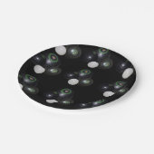 白黒の芝生鉢の柄 ペーパープレート (アングル)