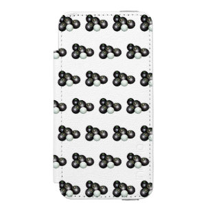 白黒の芝生鉢の柄 iPhone SE/5/5sウォレットケース